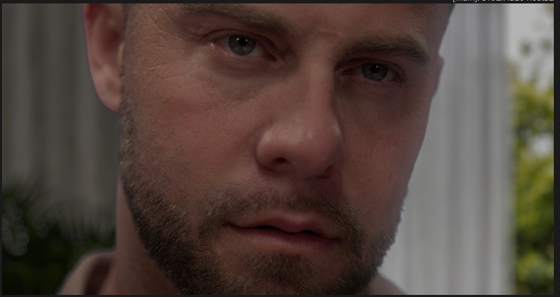 In-game FMV close-up of the protagonist